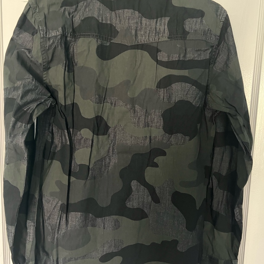 Mens Leopard Military Long Sleeve Shirt